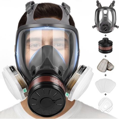 Garden FutureMasque Respiratoire Réutilisable avec Filtres, Masque à Gaz de Protection Respiratoire, Masque Anti Poussière pour Peinture, Soudage, Vapeurs Organiques, Ponçage, Graffiti