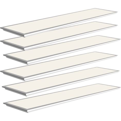 Pack de 6 - Panneau LED 120x30 40W 120lm/W Flicker Free Contour Blanc - Blanc Chaud - SILUMEN (1/5)