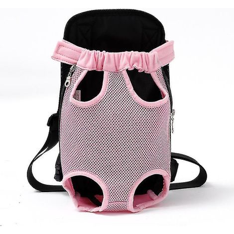 Sac à dos de transport pour animaux en filet respirant avec bandoulière camouflage, rose, taille S (1/3)