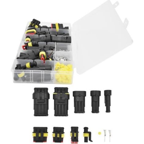 Kit Connecteur Electrique - Bornes Mâles Et Femelles Etanches - Pour Automobile Moto Bateau Jet-Ski - 48 Pièces (1/3)