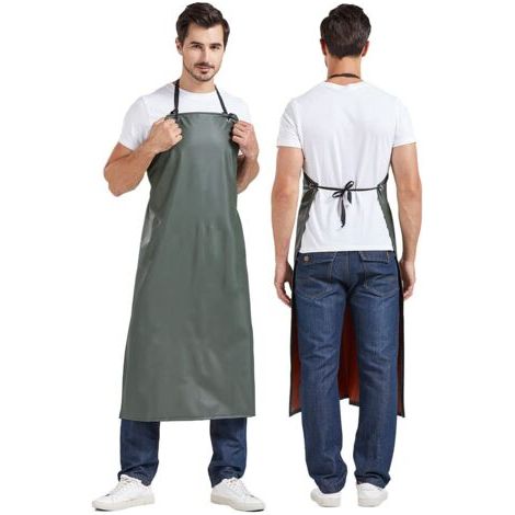 Tablier de Travail Mince PVC Poids léger Imperméable Tablier d'Abattoir Unisexe Tablier d'Usine Résistant à l'Huile l'Eau