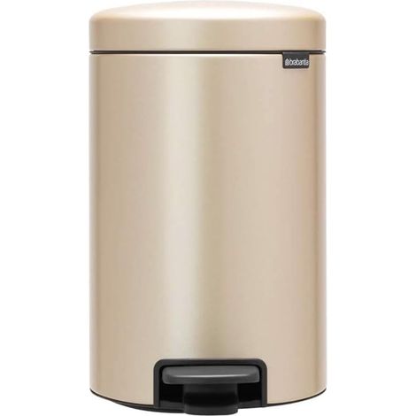 Brabantia Pattumiera a Pedale 12 litri, Lega di Acciaio Plastica - Metallic Gold (1/4)