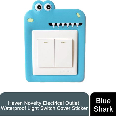 Haven Novelty Electrical Outlet Waterproof Switch Cover Sticker, Blue Shark (1/5)