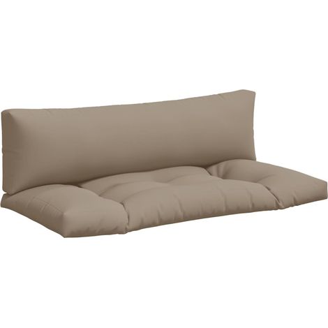 Coussins de palette lot de 2 taupe tissu (1/5)