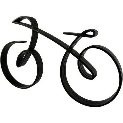 Sculpture ligne en fer 3D de vélo, ornements, décoration de bureau, bureau, salon, chambre, salle de bain (1/4)