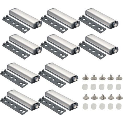 10 PCS Push to Open Magnetic Push Door Closet Latch, Magnetic Latch with Damper, Door Slowdown Buffer, Push-to-Open System (1/5)