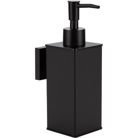 PA Distributeur de Savon Noir, Distributeur de Savon Mural Rechargeable, Distributeur de Savon à Main antirouille pour la Salle de Bain, la Cuisine, la Maison, l'hôtel et la décoration 240 ML (1/5)
