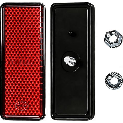 2 pièces Catadioptre plaque d'immatriculation 85 x 33 x 8 mm Réflecteurs Remorque avec vis catarifluentes Mini arrière Scooter Vélo Plaque Aluminium Avertissement Sécurité Universel (1/5)