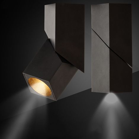 Foco LED de 12 W para interiores, luz de techo ajustable de 360° giratoria e iluminación de superficie, lámpara de pared LED de aluminio (negro-3000 K) (1/4)