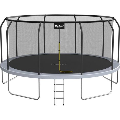 Cama elástica Rebel Active PRO de 457 cm (15 pies), red y escalera.