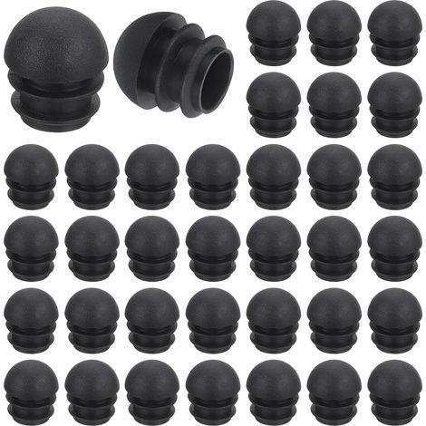 36Pcs Bouchon en Plastique Rond 16mm(0,63") OD Noirs (1/5)