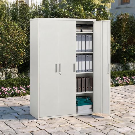 Meuble de rangement de bureau bianco en acciaio 80 x 40 x 180 cm (1/5)