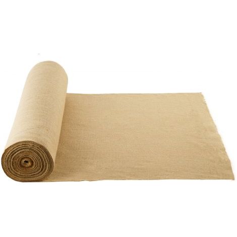 Rollo de Tela de Arpillera de 914 mm x 45,7 m, 45 x 45 Rollos de Tela de Arpillera Natural de Alta Densidad de ancho, Rollo de Tela de Yute para Envolver Árboles, Decoración, Manualidades (1/5)
