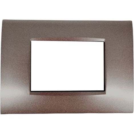 Placche compatibili bticino livinglight air placca quadra per supporti LN4703C  3 Posti - testa di moro T08