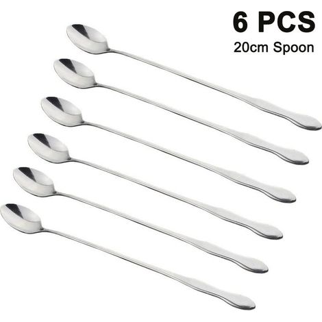 Latte Macchiato Lffel Set 6-teilig, long Lffel 20 cm, Joghurtlffel, Edelstahl poliert, spülmaschinengeeignet (1/5)