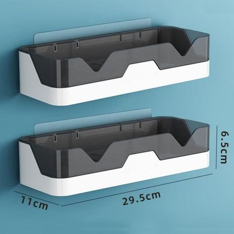 Lot de 2 Etagère Douche,Serviteur de Douche Sans Perçage, Paniers Rangement D'organisateur de Douche Mural pour Salle de Bain/Cuisine (1/3)