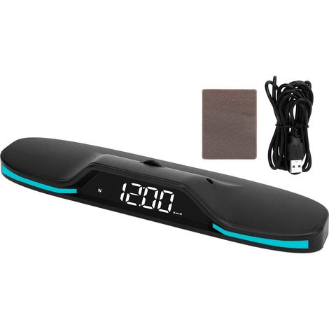 Compteur de vitesse LED GPS pour voiture, affichage tête haute numérique avec alarme de dépassement, distance de conduite en MPH, indicateur de vitesse HUD (1/5)
