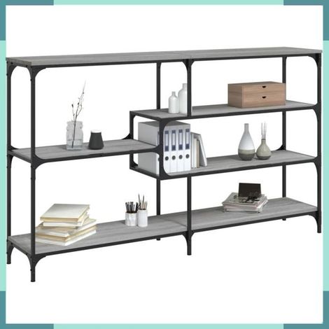 833958 Table console sonoma gris 160x32x95 cm bois d'ingénierie (1/5)