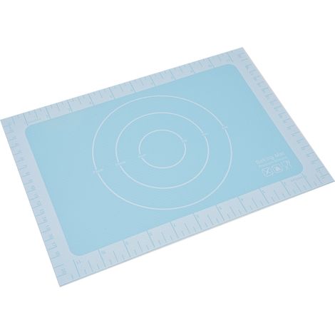 Tapis de cuisson macarons en silicone antiadhésif, nettoyage facile, sécurité pour pain biscuits et macarons, fond bleu (1/5)