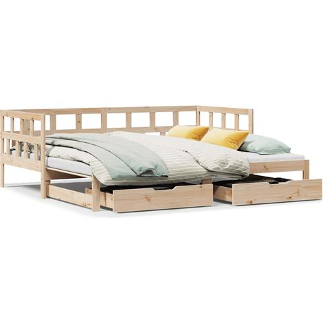 Tagesbett Ausziehbar mit Schubladen ohne Matratze 80x200 cm vidaXL