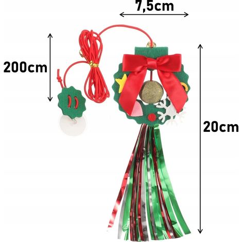Guirlande avec herbe à chat, jouet de Noël pour chat à fixer au cadre de la fenêtre (1/5)