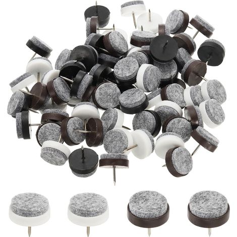 Patins en feutre 24 mm, Patins de meubles en feutre, Noir/Café/Blanc (1/5)