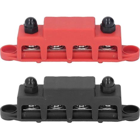 2 Stück Sammelschienen-Klemmenblock 48V 250A Hochleistungsmodul Stromverteiler DC-Box 4 Positionen M10 für