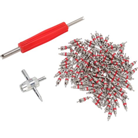 Extracteur de valve de pneu à double tête, outil de réparation à 4 voies pour voiture, camion, SUV, vélo et quad. (1/5)