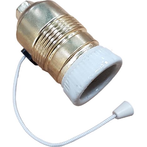 Portalamparas latonado rosca Edison E27 c/ tirador