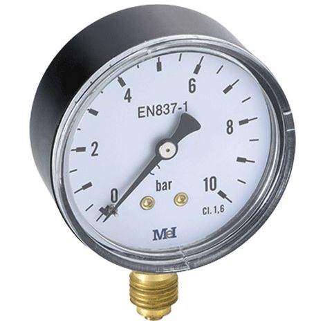 Manomètre Radial sec Mâle 1/8" (5/10) - Ø 40 mm - 0 à 6 bar - boîtier ABS - Arcanaute (1/2)