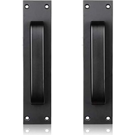 Poignée de porte en alliage d'aluminium à poignée de porte en aluminium de verre montée sur verre et en plastique de cuisine (black)