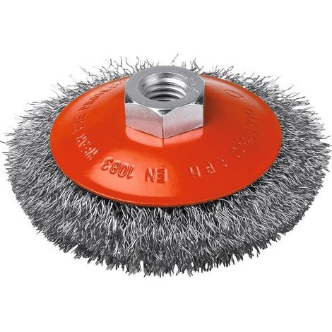 Spazzola per tazza con filo d'acciaio ondulato 120 12500