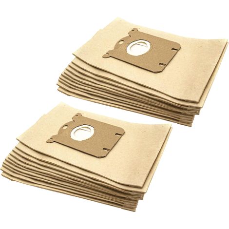 vhbw 20x Sacs aspirateur, compatible avec Volta U 4500 - 4595 Bolido, U 4610 - 4640, U 4610 - 4640 Control, U 5030, U 5035 - marron