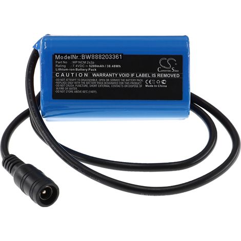 vhbw Akku kompatibel mit Square LED Light LED-Leuchte (5200 mAh, 7,4 V, Li-Ion)