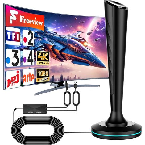 Antenne Interieur TNT Puissante avec Réception 360°, Antennes TNT (1/5)