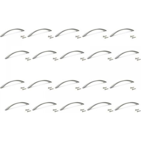 Lot de 20 poignées pour meubles, L160mm, entraxe 128mm, Zamak, Nickel satiné (1/4)