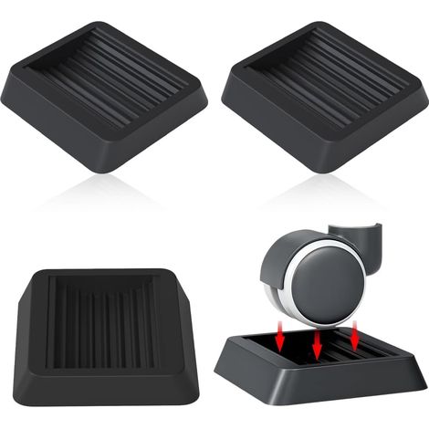 4 pièces Plastique durable, Coussin en caoutchouc antidérapant, Dessous de meubles solides, Dessous de piano antidérapant pour tous les sols et roues, canapés et patins antidérapants (1/5)