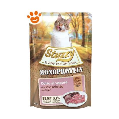 Stuzzy Cat Monoprotein con Prosciutto - Bustina 85 Gr -