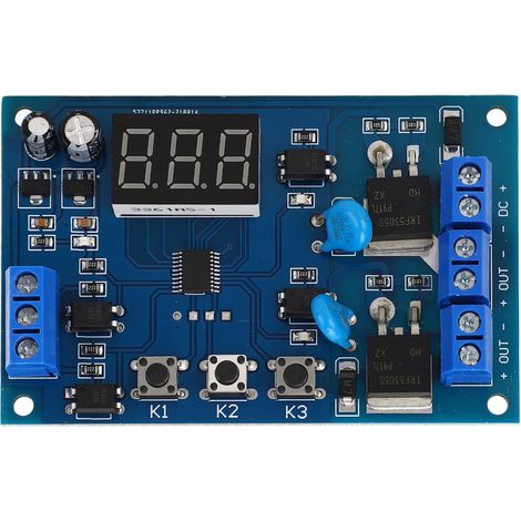 Relais temporisé programmable double voie, minuterie avec protection anti-inversion pour voiture, buzzer, module DC 7-30V, contrôle bidirectionnel. (1/5)
