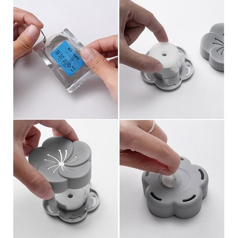 Assainisseur d'air auto portable, boîte d'aromathérapie pétale (gris) (1/4)