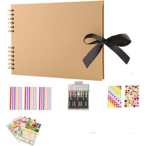 Fotoalbum (Gelb), DIY-Scrapbooking-Fotoalbum-Set, 40 Seiten, Scrapbooking-Album für Familie, Reisen, Hochzeit, Abschluss (1/5)