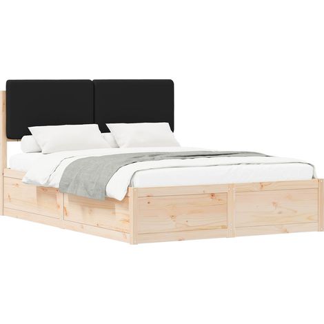 Maison Exclusive - Estructura de Cama con Cabecera Tapizada Negro