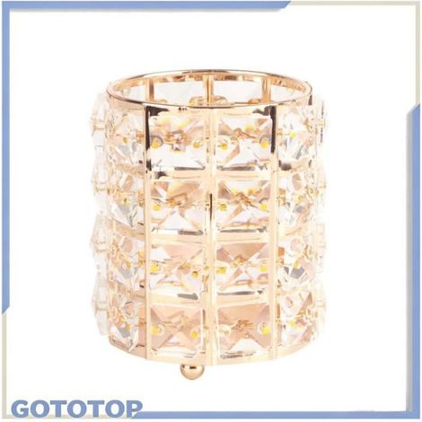 porte-stylo en cristal Porte-stylo Organisateurs de stylos de rangement de bureau, porte-crayons en meuble bac Or (1/4)