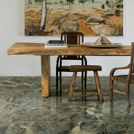 Carrelage Effet Marbre MARBLE CALEGARI Verde Borgogna 60x60cm Gloss Sol et Murs (1/5)