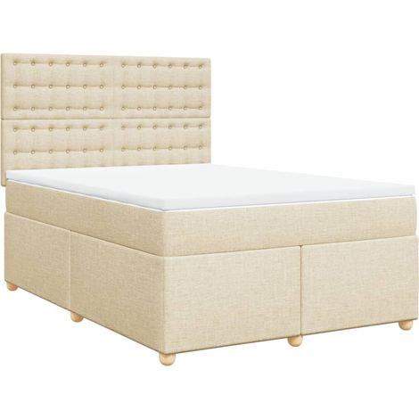 Maison Exclusive - Boxspringbett mit Matratze Creme 140x200 cm St
