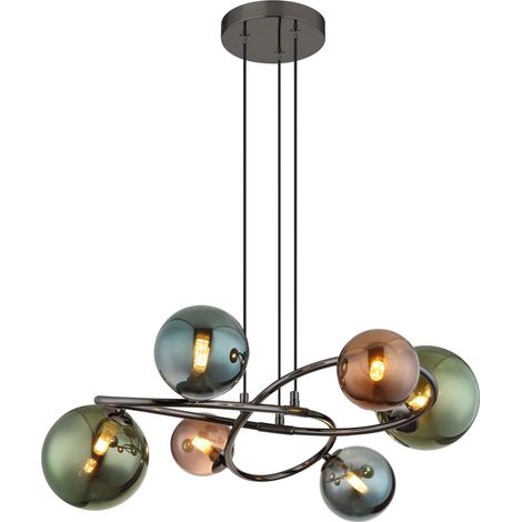 Globo - lámpara colgante - RIHA - multicolor - vidrio - Ø 65cm -