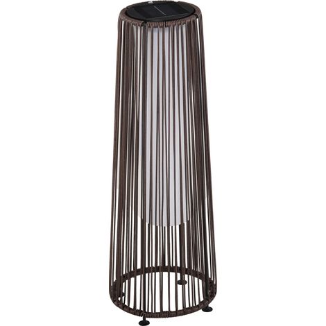 Lampe solaire, lampe de jardin, lampe solaire en rotin, LED automatique, marron, 21,5 x 21,5 x 61 cm (1/5)