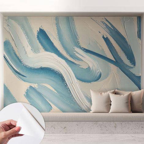 Tapete Selbstklebend - modernes Design - Wohnungsdeko - geruchslos - langlebig Abstrakte Pinselstriche 208x146 cm (1/5)