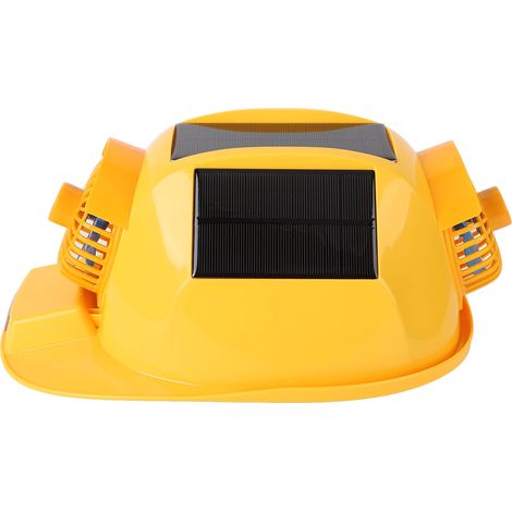 Casque de chantier à double ventilation avec éclairage solaire intégré, idéal pour les travaux de construction et de rénovation. (1/5)