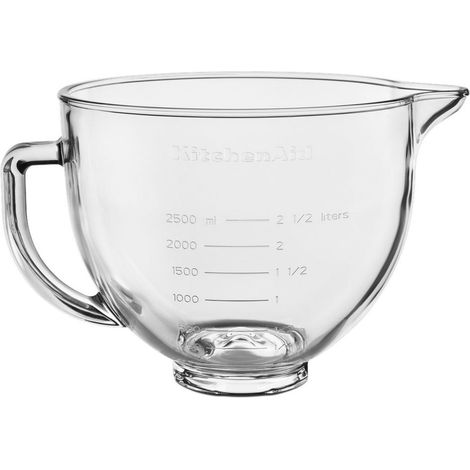KitchenAid Cuenco de vidrio transparente 4,7 L con tapa